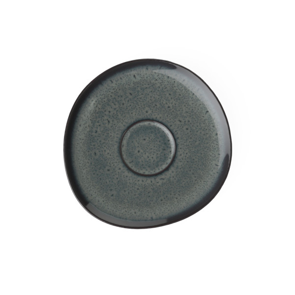 Kaffeeuntertasse LAVE GRIS in grau aus Steingut