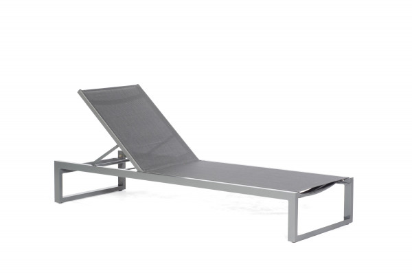 Gartenliege ARGOS in silberfarben aus Aluminium