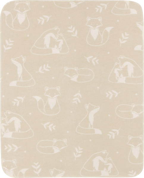 Babydecke LITTLE FOXES in beige aus Mischgewebe