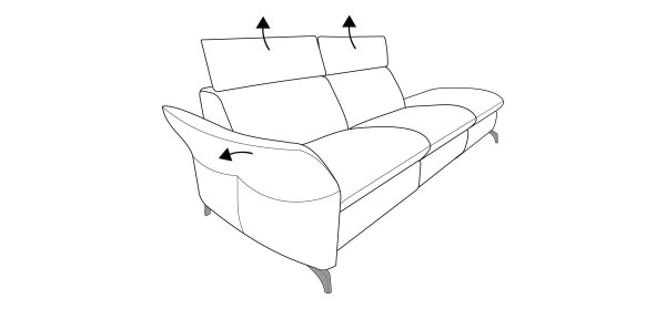 Sofa himolla 2,5 Sitzer MAINSTADT in schwarz aus Leder