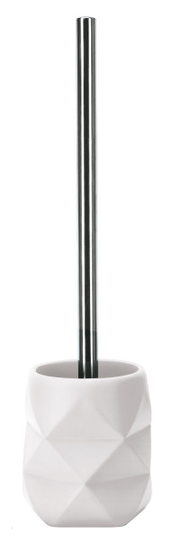 WC-Bürsten-Halter CRACKLE in weiß aus Polyresin