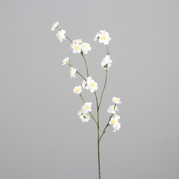 Kunstblume Kirschblütenzweig in creme aus Kunststoff