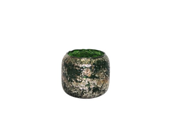 Teelichthalter RUSTIC in grün aus Glas