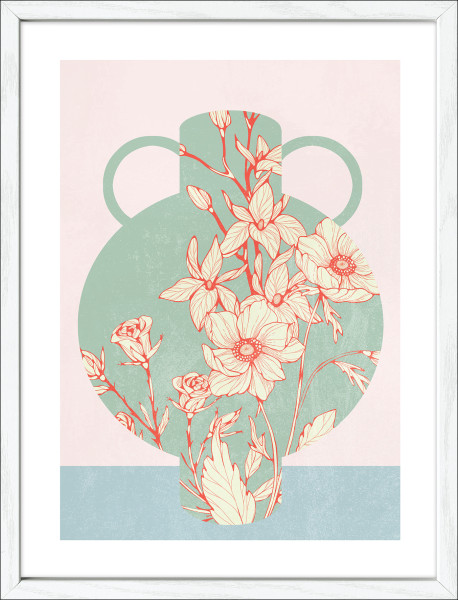 Gerahmtes Bild FLOWERED VASE