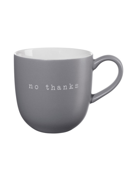 Henkelbecher HEY! in grau aus Bone China