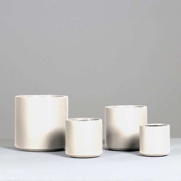 Übertopf M in creme aus Kunststoff