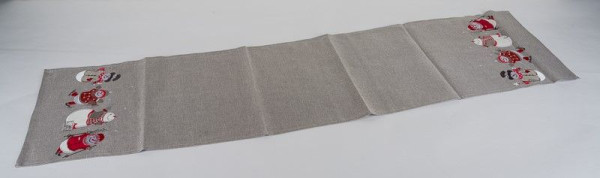 Tischläufer Schneemänner in grau aus Polyester