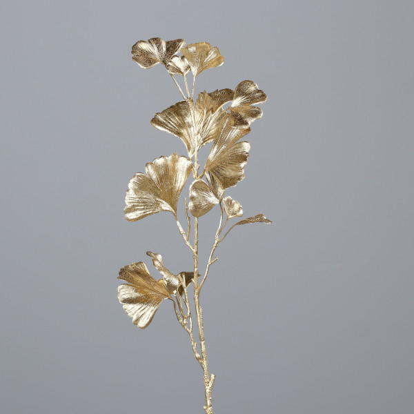 Kunstpflanze GINKO in goldfarben aus Kunststoff