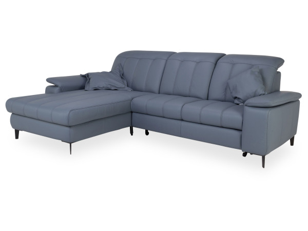 Polsterecke PARA in greyblue aus Leder