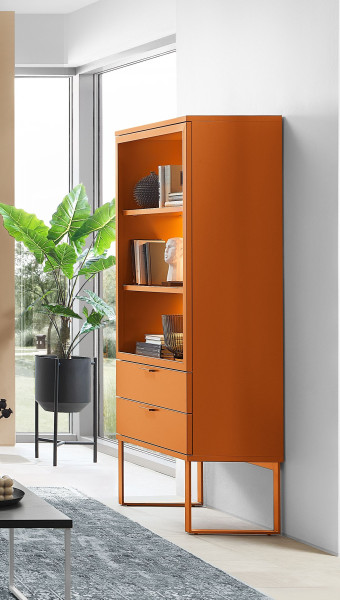 Vitrine MONDO ARTIST in cognac aus Lack