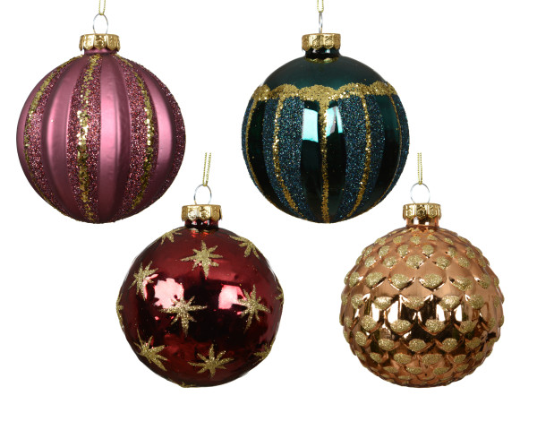 Weihnachtskugel in mehrfarbig aus Glas