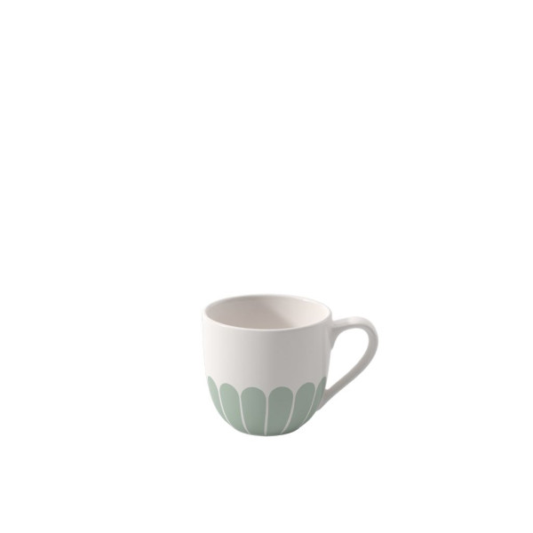 Espressotasse FLEUR vert in weiß aus Bone China