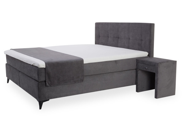 Boxspringbett vito SOMO in silbergrau aus Stoff
