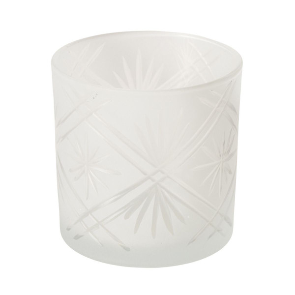 Windlicht CARVO in weiß aus Glas