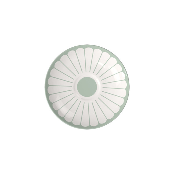 Untertasse Fleur vert in weiß aus Bone China