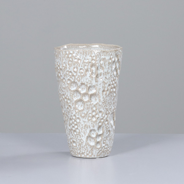 Vase in creme aus Keramik