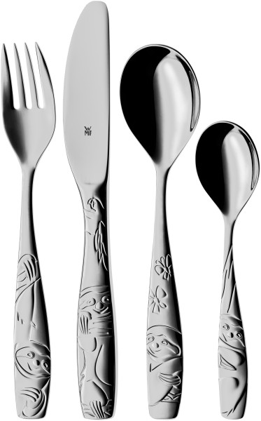 Kinderbesteck WMF FAULTIER in silberfarben aus Metall