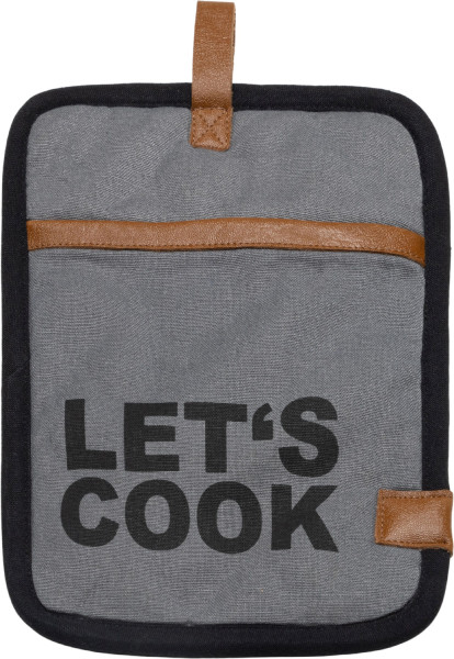 Topflappen LET`S COOK in bunt aus Baumwolle