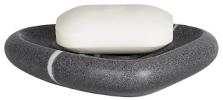 Seifenschale ETNA anthrazit in schwarz aus Polyresin