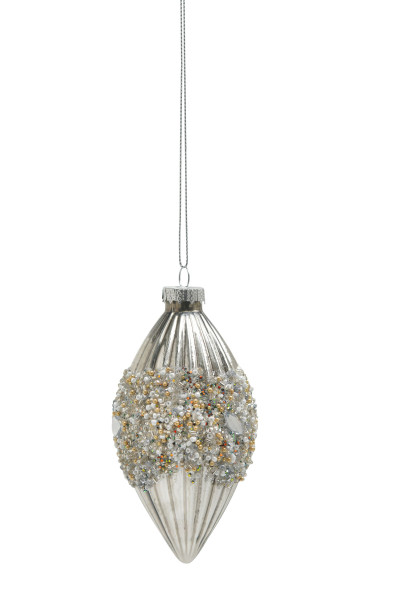 Weihnachtskugel Zapfen PEARLS in schwarz aus Glas
