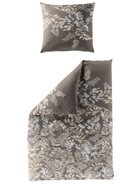 Bettwäsche Biber braun aus Baumwolle