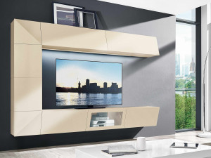 Vorschau: Wohnwand MONDO PRISMA PLUS in beige aus Lack Vorschau: Wohnwand MONDO PRISMA PLUS in beige aus Lack