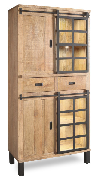 Vitrine HARPER WOODLAND in latte aus Holz