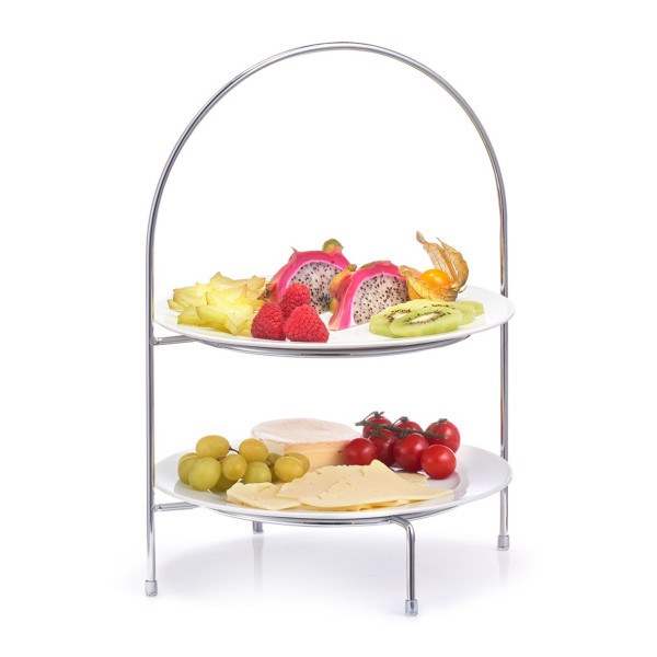 Etagere in silberfarben aus Metall