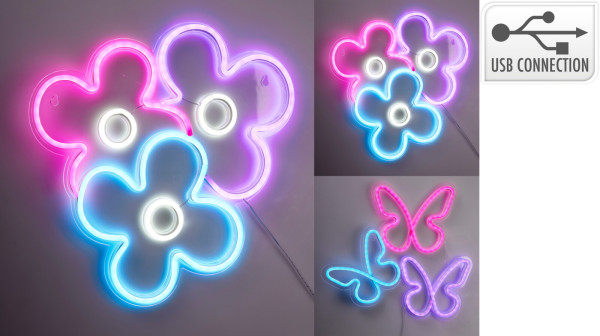 Wanddeko FLOWER/BUTTERFLY LED