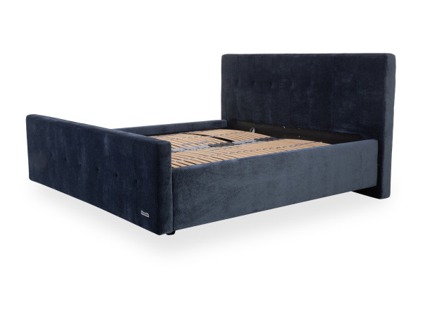 Polsterbett DUNLOPILLO SELECT in 5019 dunkelblau aus Stoff