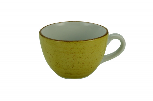 Cappuccinoobertasse VINTAGE in curry aus Porzellan