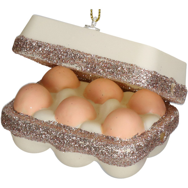 Weihnachtskugel FRESH EGGS in beige aus Glas