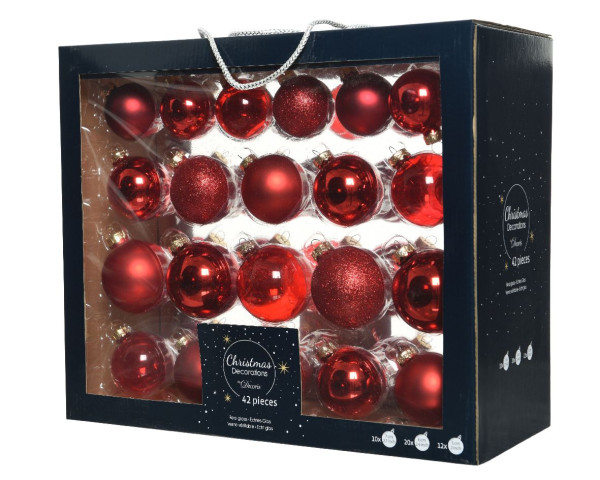 Weihnachtskugel-Box MAXI in rot aus Glas