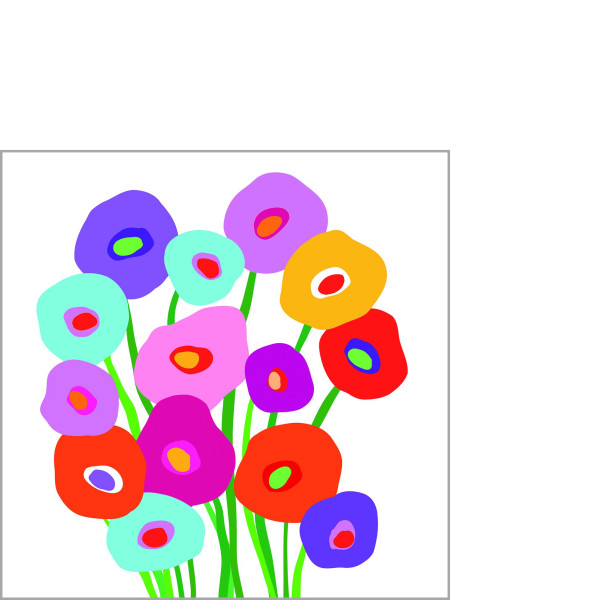 Servietten SUPER BOUQUET in bunt aus Papier