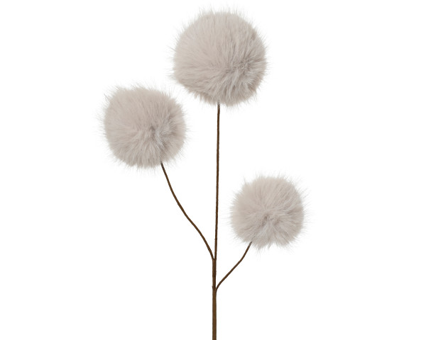 Kunstblume SCHNEEKUGEL in beige aus Stoff