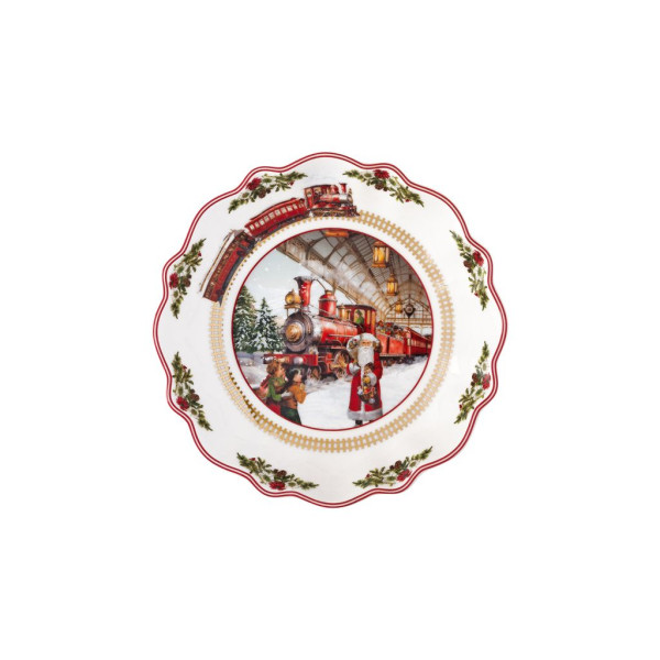 Jahresschale 2025 in weiß/rot aus Bone China