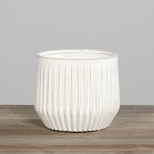 Vase in creme aus Keramik