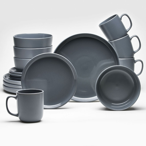 Kombiservice LINZ in anthrazit aus Steingut