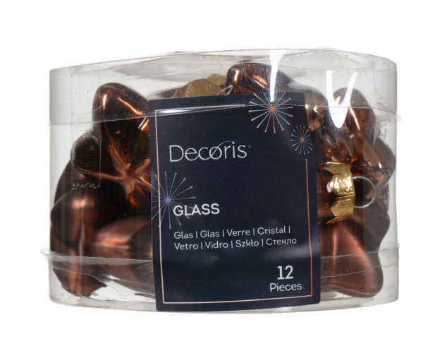 Weihnachtskugel-Box Sterne ESPRESSOBRAUN in braun aus Glas