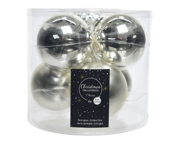 Weihnachtskugel-Box SILBER in silberfarben aus Glas