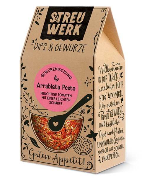 Arrabiata-Pesto in braun aus Papier