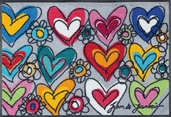 Fußmatte With love, all things in mehrfarbig aus Polyamid