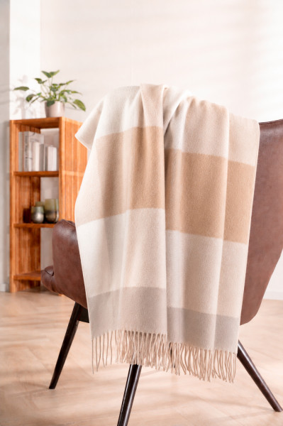 Plaid MONDO in beige aus Mischgewebe