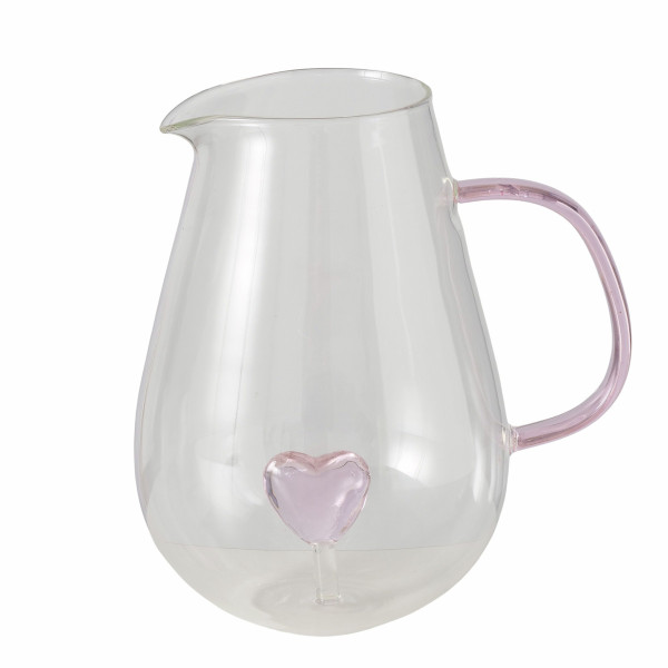 Karaffe VALENTINE in rosa aus Glas