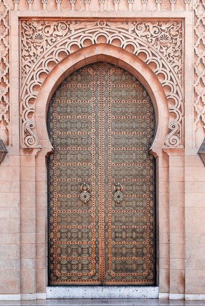 Glasbild ORIENTALISCHE TÜR in mehrfarbig aus Glas