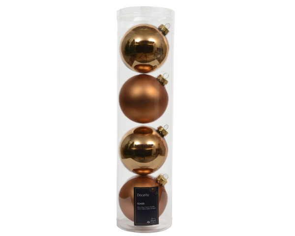 Weihnachtskugel-Box BRANDY in kupferfarben aus Glas