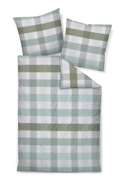 Bettwäsche MOMENTS Mako-Satin in Salbei aus Baumwolle
