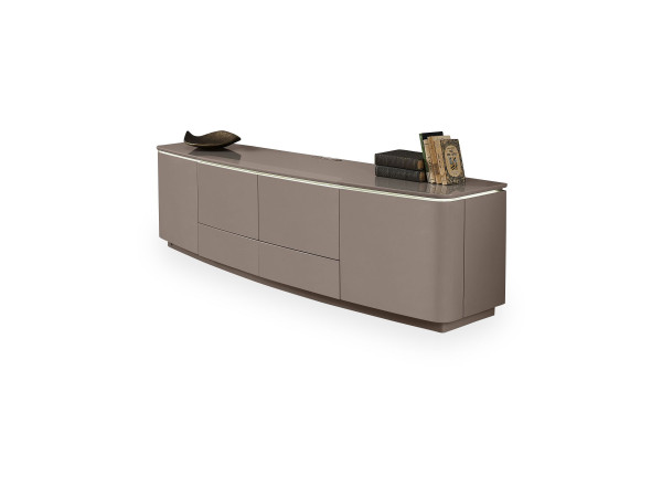 Lowboard DSIGN DANTARO in Cappuccino aus Lack Hochglanz