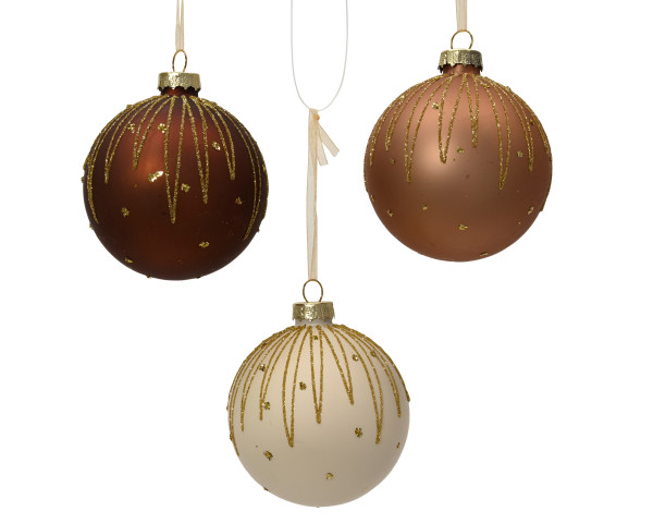 Weihnachtskugel in braun aus Glas