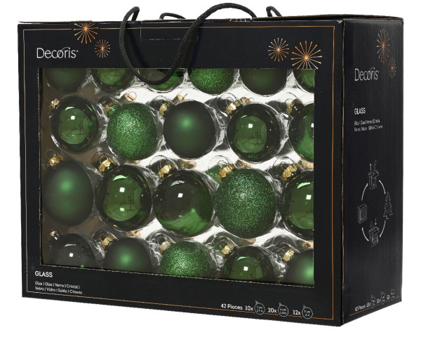 Weihnachtskugel-Box MAXI PINIENGRÜN in grün aus Glas